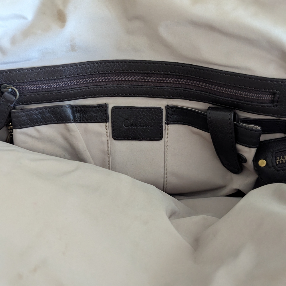 Cole Haan Dark Brown Leather Shoulder Bag - Picture 8 of 11